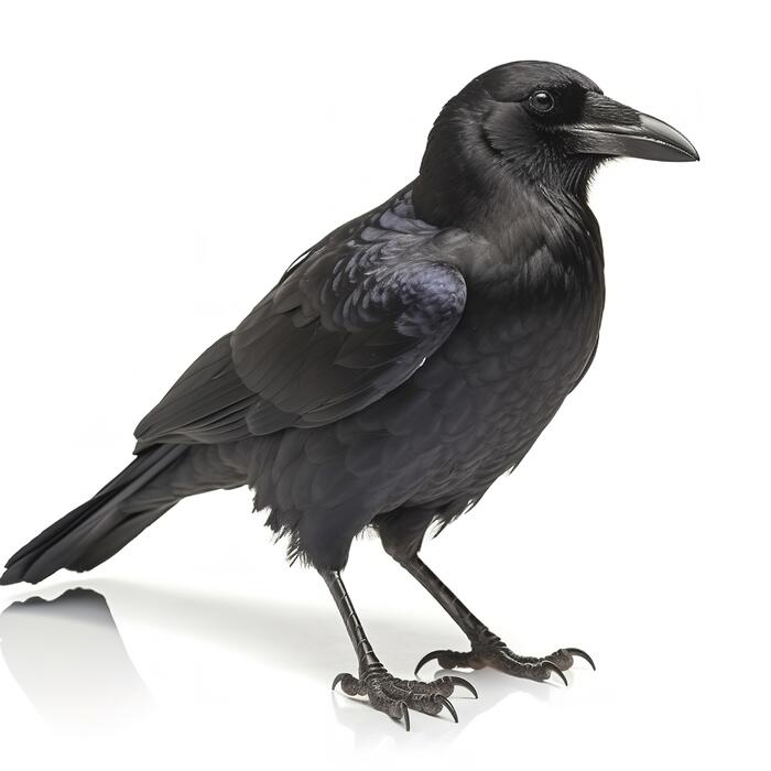 A crow foraging for grubs in a Beaumont-Wilshire lawn.