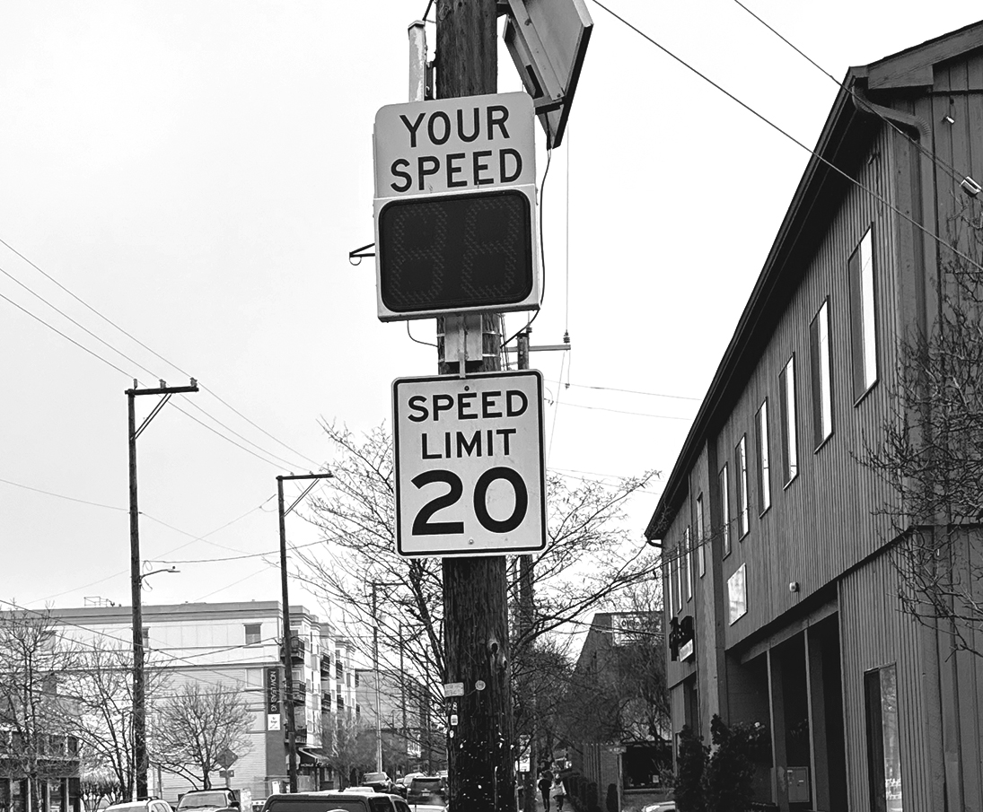 A new digital speed display installed on NE Fremont Street near Beaumont Village.