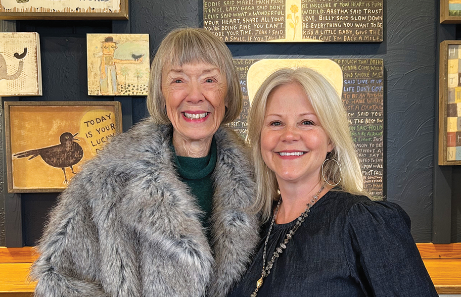 Sue Mautz, left, longtime owner of The Arrangement, quietly transferred the business to her daughter-in-law, Deena Spang, right. Photo by Chris Rauber.